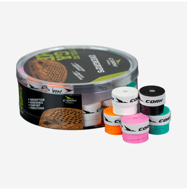 Намотки Cork Padel Overgips Perforated Box 30pcs Mix Color