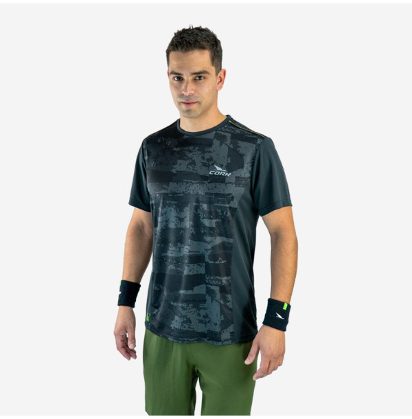 Футболка для падела Cork Padel T-shirt Print Black
