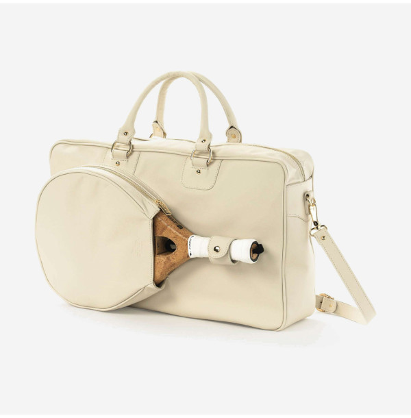 Сумка для падела Cork Padel Vintage leather Bag White/Gold