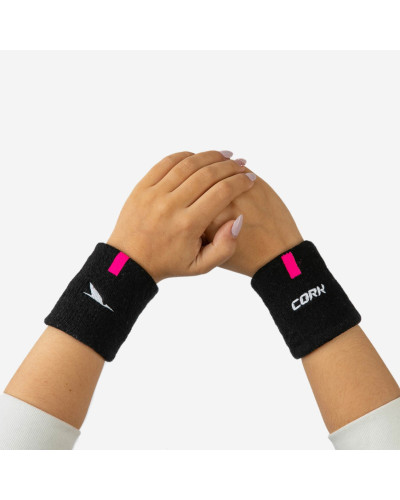 Напульсники для паделу Cork Padel Sport Wristband Black/Pink