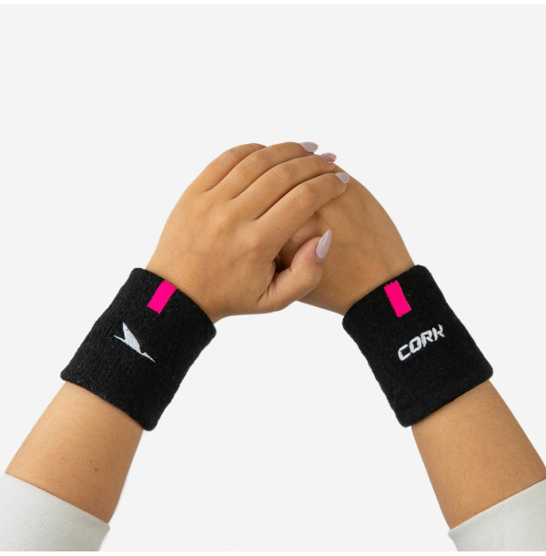 Напульсники для падела Cork Padel Sport Wristband Black/Pink